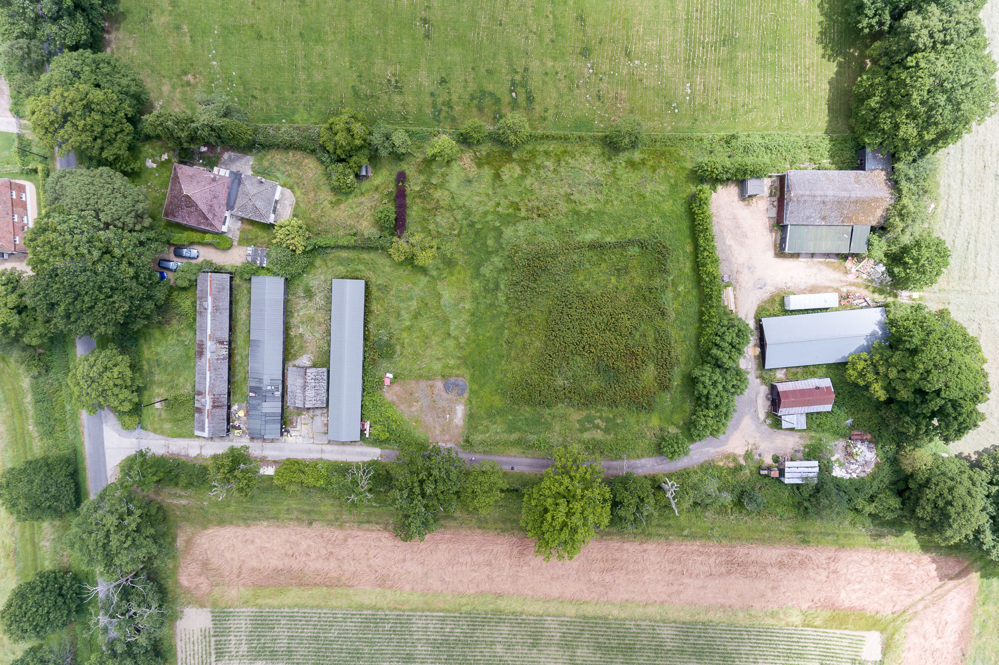 jonathan bond photography, aerial drone view of a site for a house